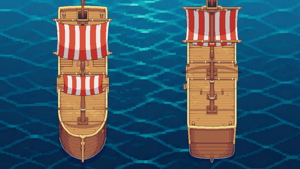 Vertical Ship - Skull and Crossbones