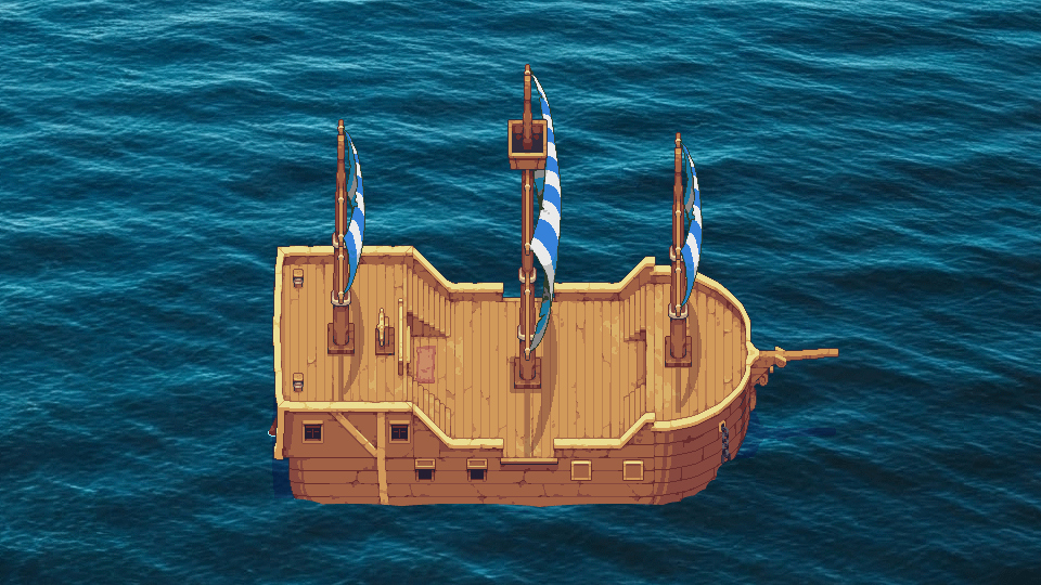 Horizontal Ship - Skull and Crossbones