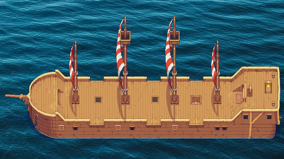 Horizontal Ship - Skull and Crossbones